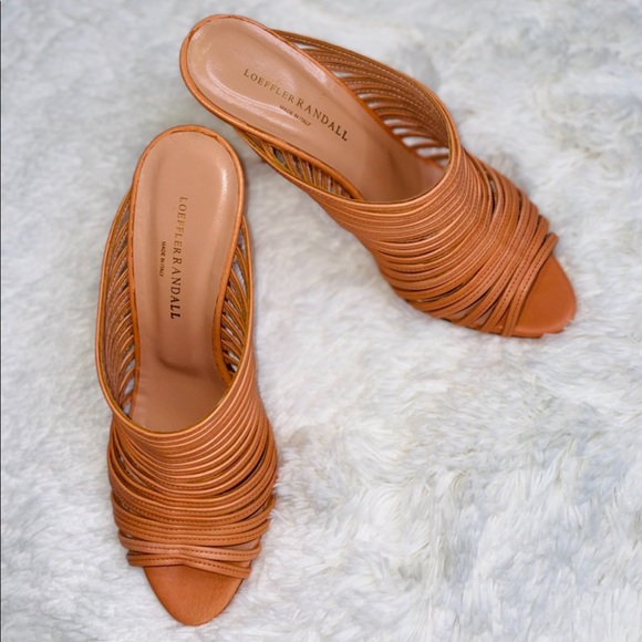 Loeffler Randall Shoes - Loeffler Randall Strappy Peep Toe Heels in Peach/Orange Size 11